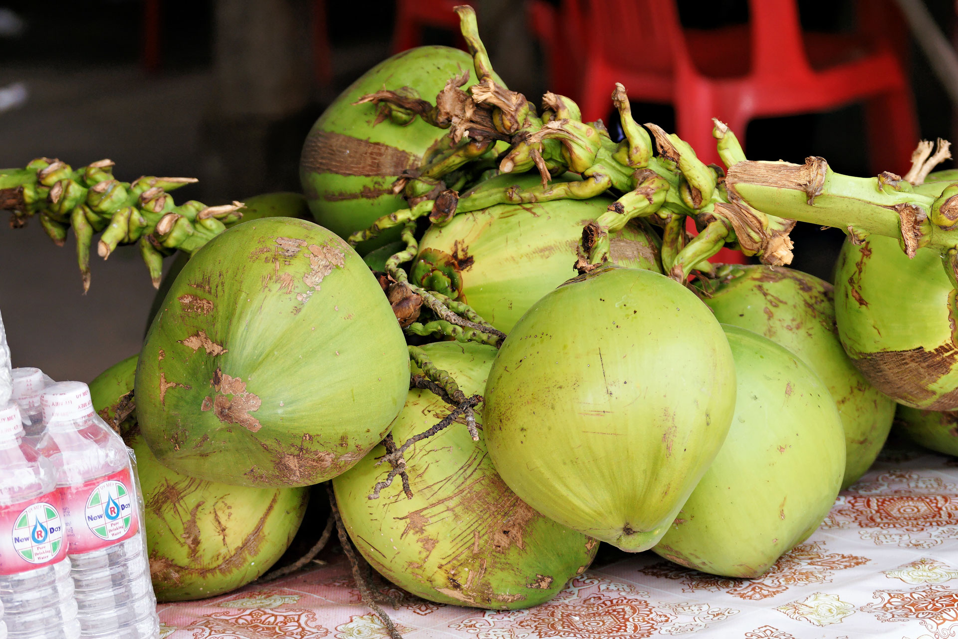 Auf dem Markt des Dorfs Preah Dak im Gebiet von Angkor